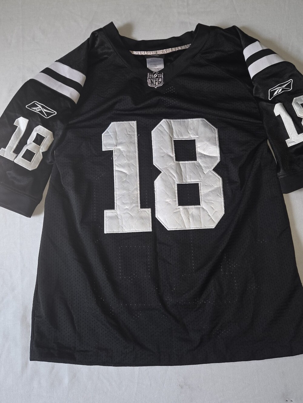 Black Reebok NFL On-Field football jersey Peyton Manning Men's Large Size 48.